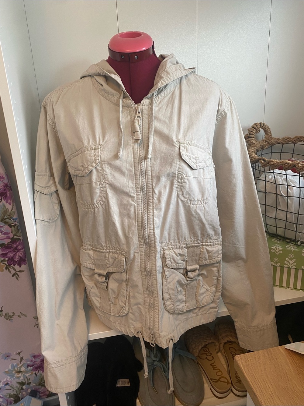 GAP Hooded Utility Jacket - Light Beige